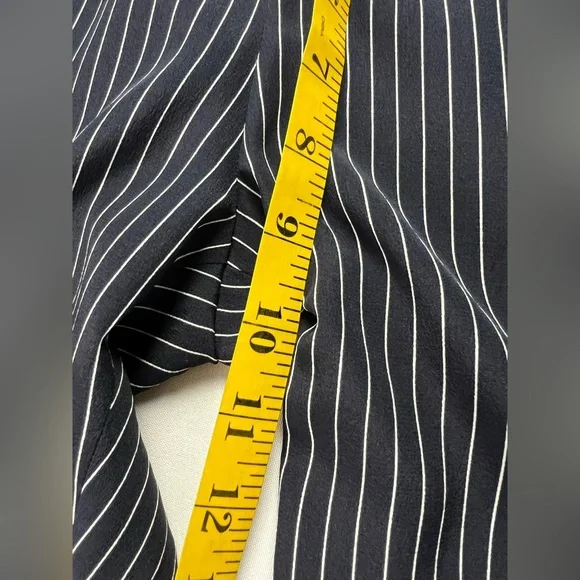 Theory Silk Pinstripe Maternity Jogger Pants - Picture 8 of 12